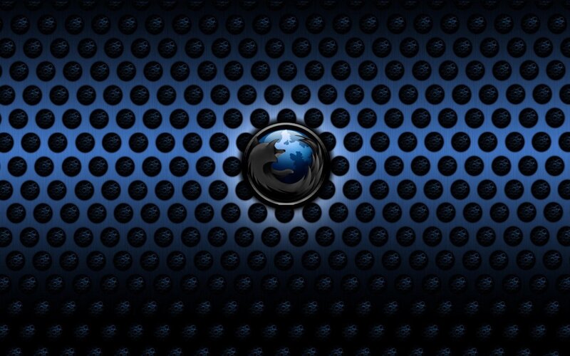 Firefox logo on perforated metal