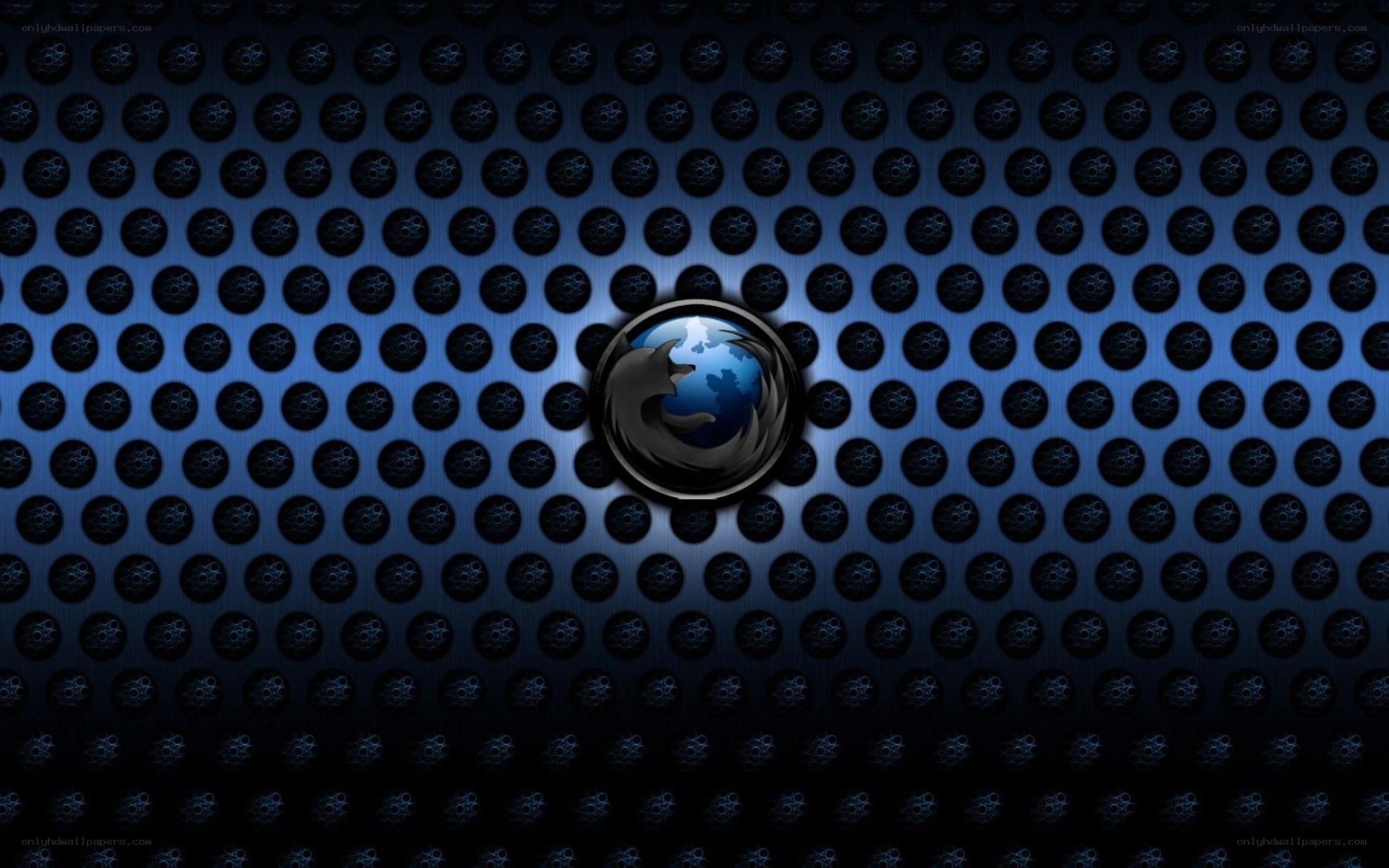 Firefox logo on perforated metal