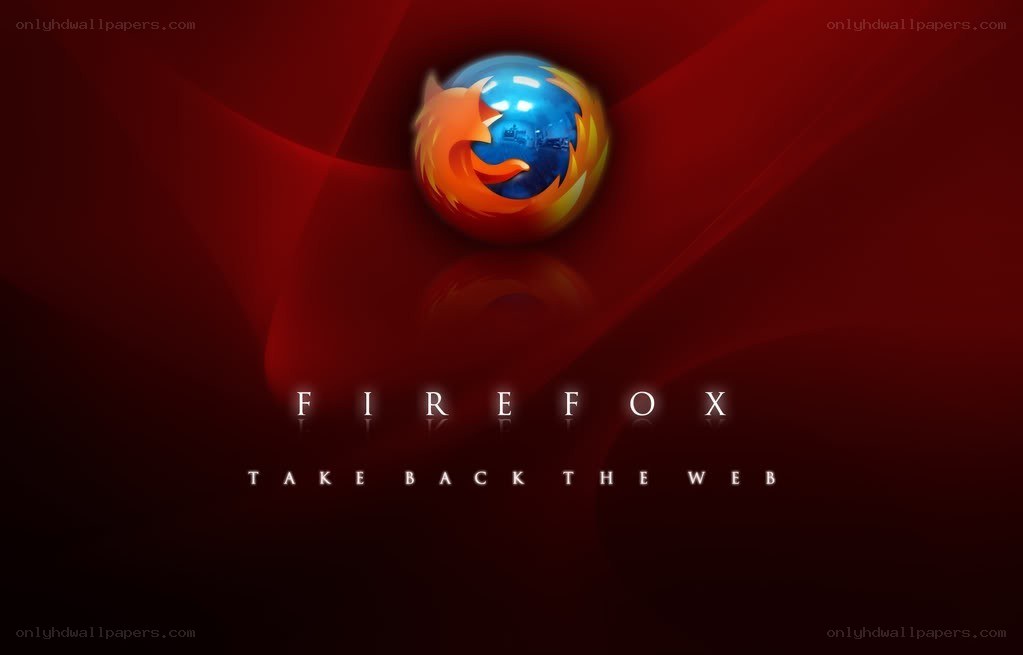 Firefox logo on red background