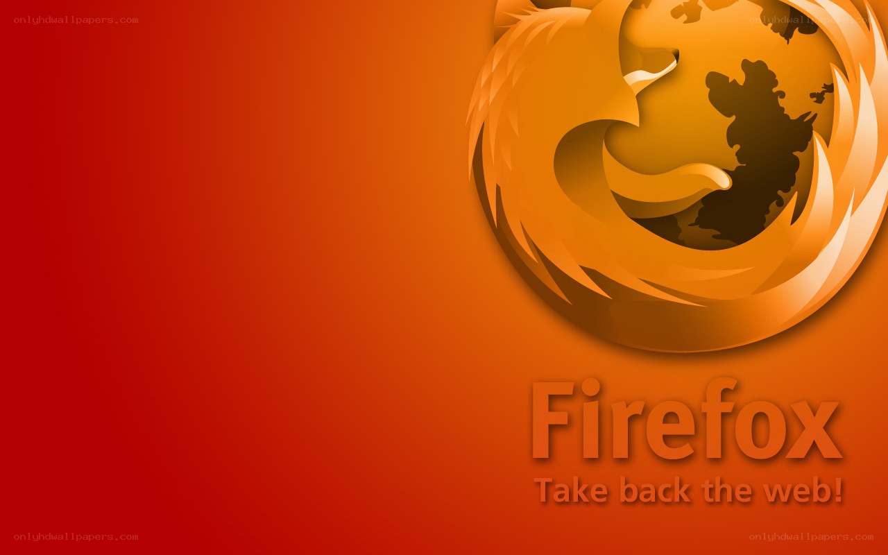 Firefox logo on red background