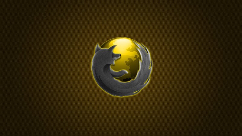 Firefox Logo on Sphere — Yellow