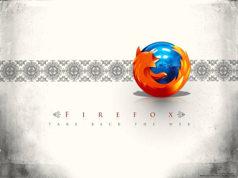 Firefox Logo on Textured Background — White