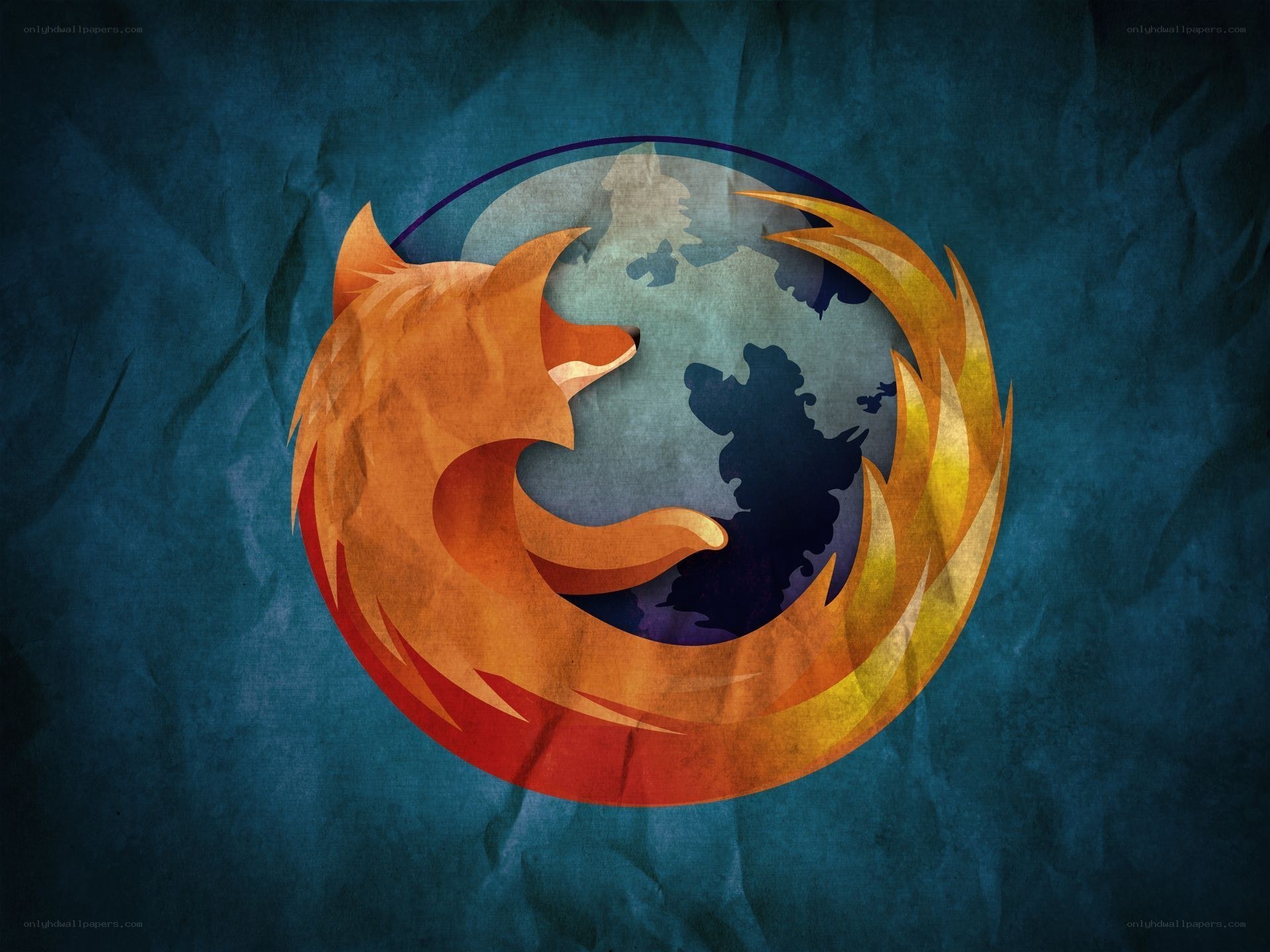 Firefox logo on textured background