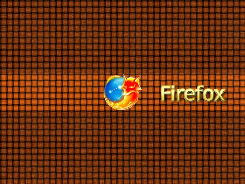 Firefox logo on woven background