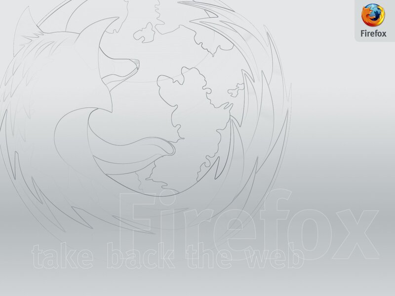 Firefox Logo Outline — Gray