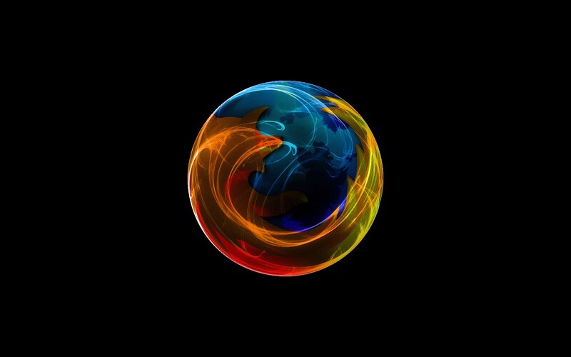 Firefox Logo Sphere — Blue, Dramatic, Digital Art, Flame, Dark Background