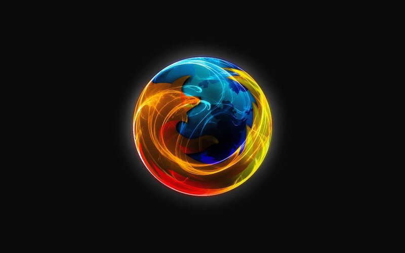Firefox Logo Sphere — Blue, Dramatic, Digital Art, Flame, Globe, Orange, Yellow