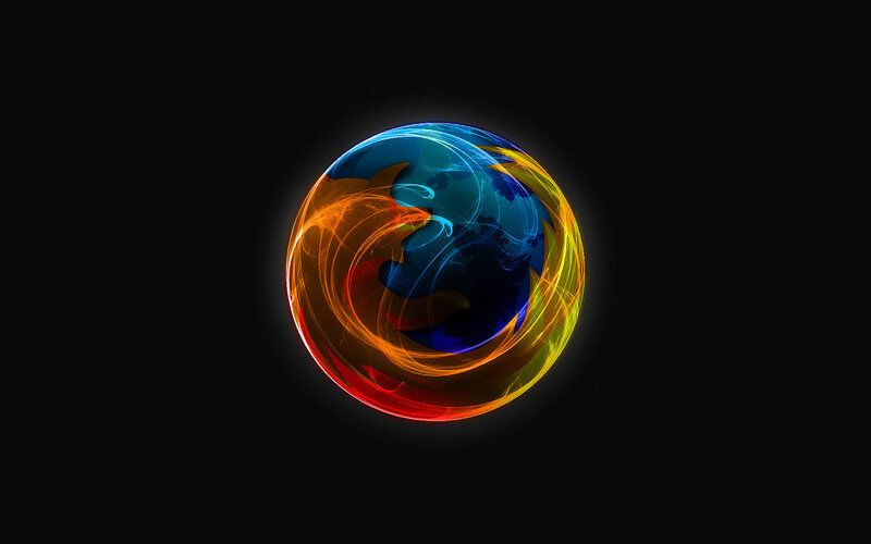 Firefox Logo Sphere — Blue, Dramatic, Digital Art, Flame, Light Trails