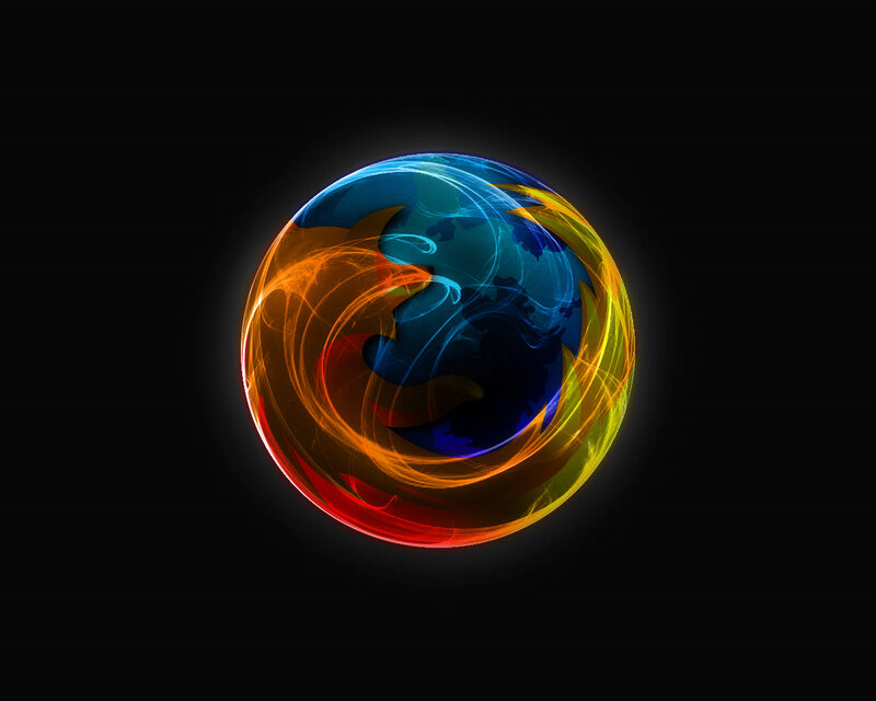 Firefox Logo Sphere — Blue, Dynamic, Digital Art, Flame