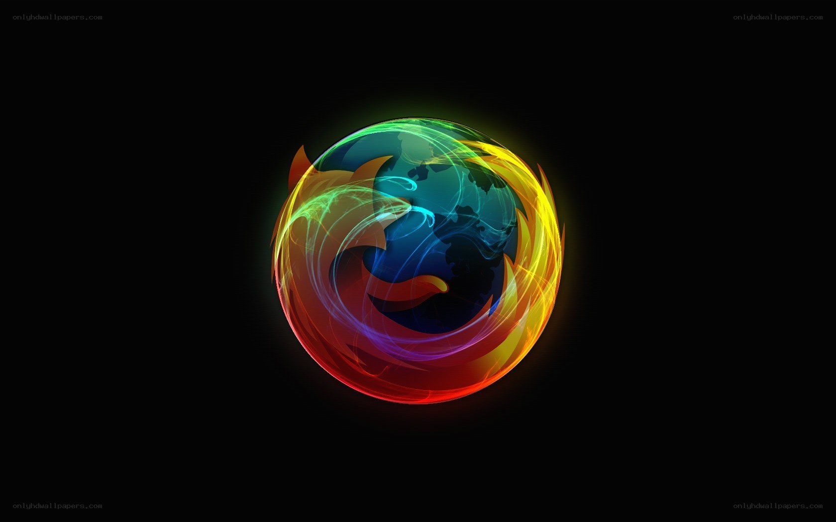 Firefox logo with colorful swirls