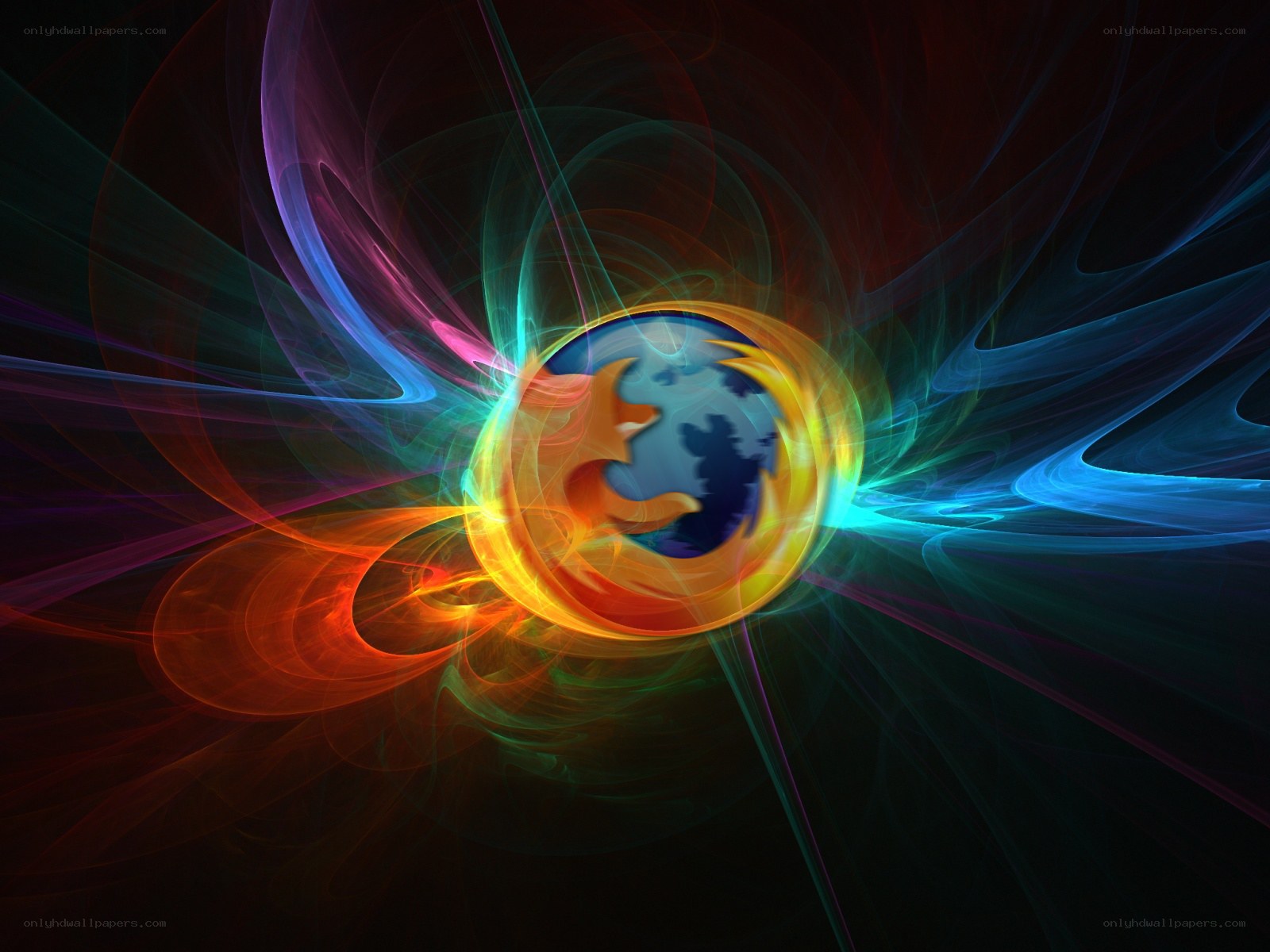 Firefox logo with colorful swirls
