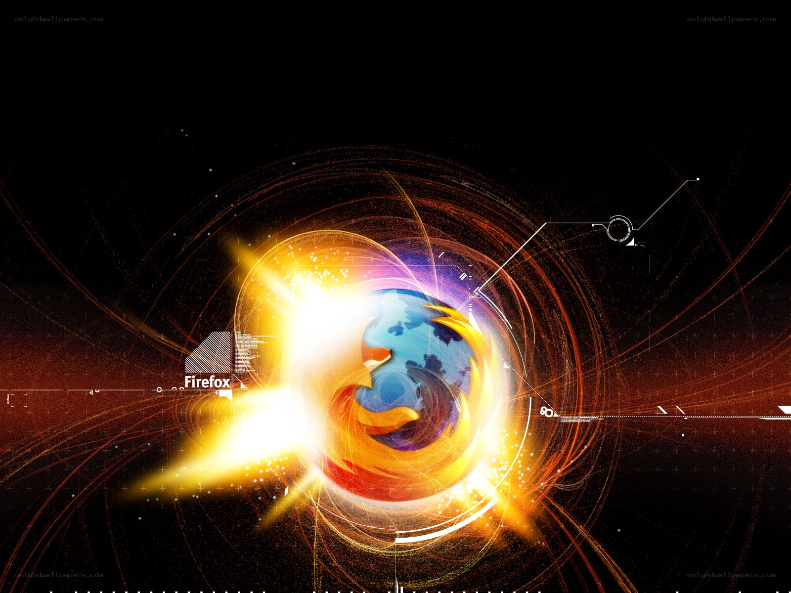 Firefox logo with energy effect