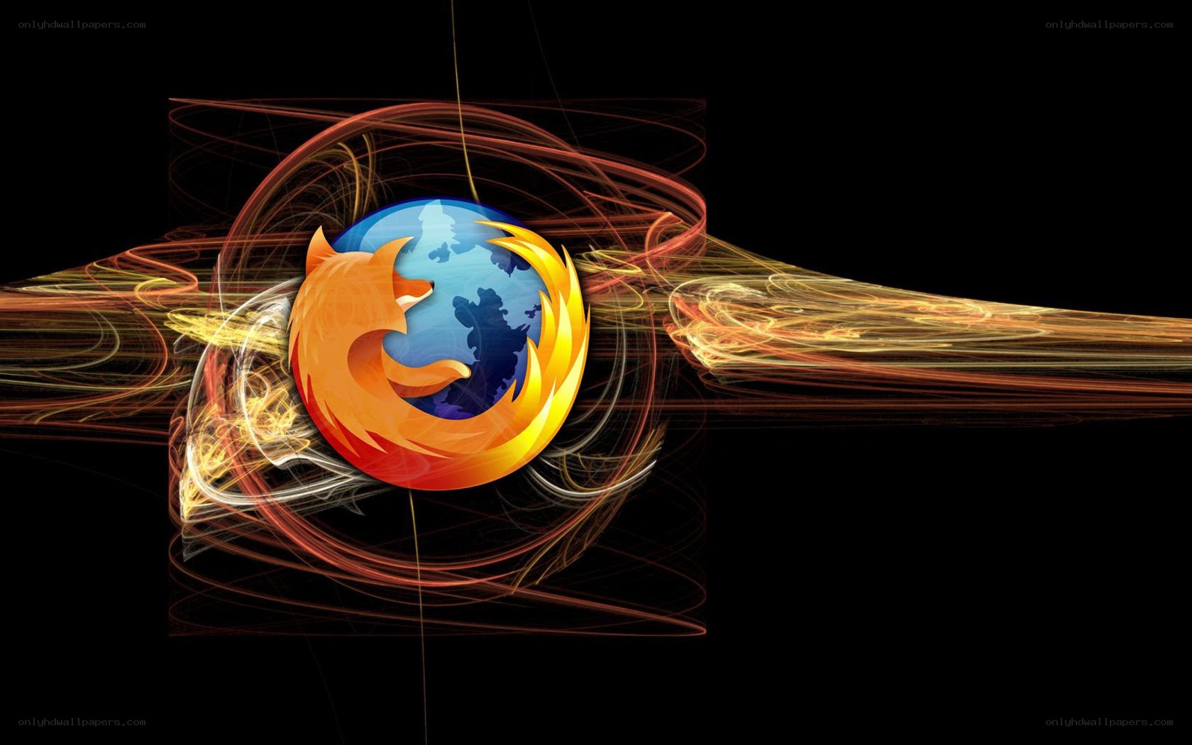 Firefox logo with energy swirls