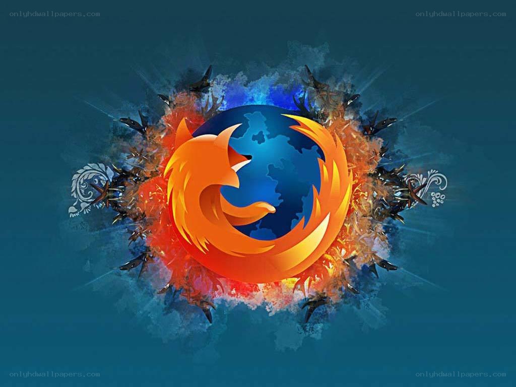 Firefox logo with fiery design