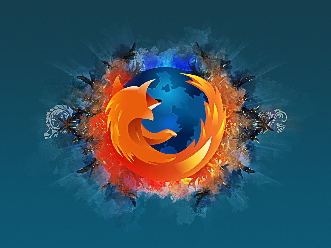 Firefox logo with fiery design