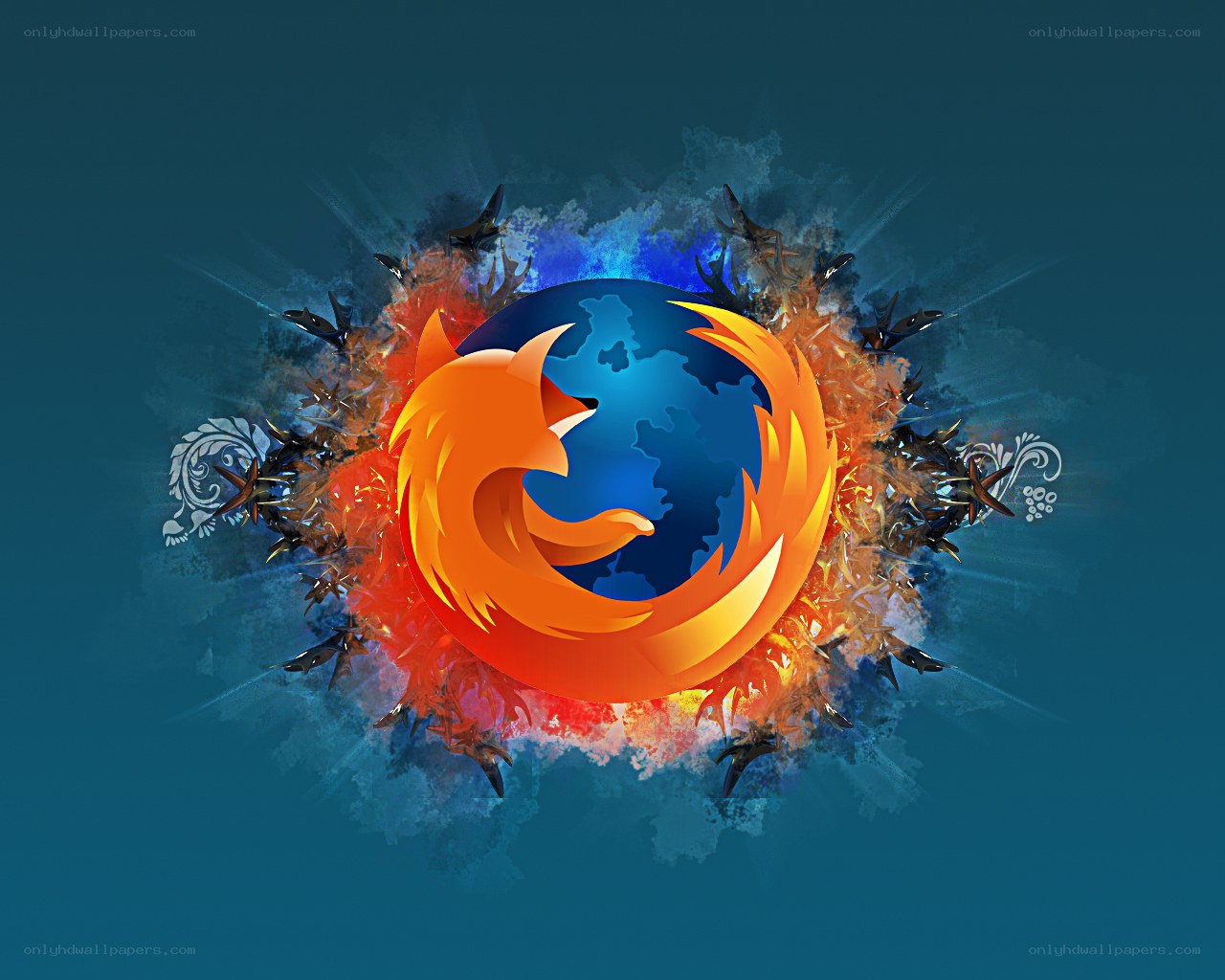 Firefox logo with fiery design