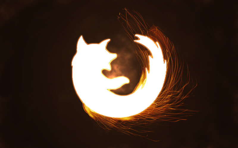 Firefox logo with fire effect
