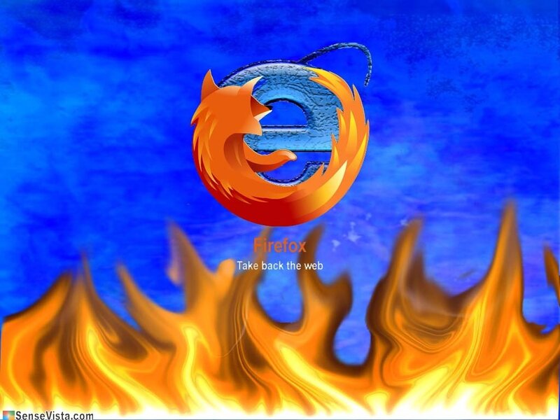 Firefox logo with flames