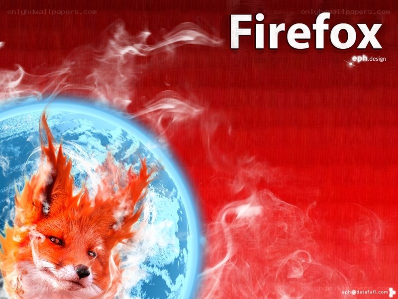 Firefox logo with fox and earth