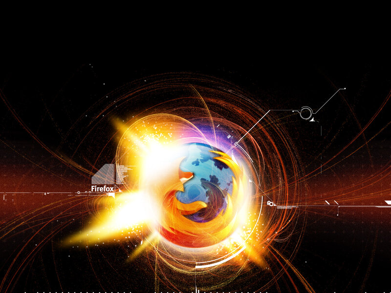 Firefox Logo with Globe — Black