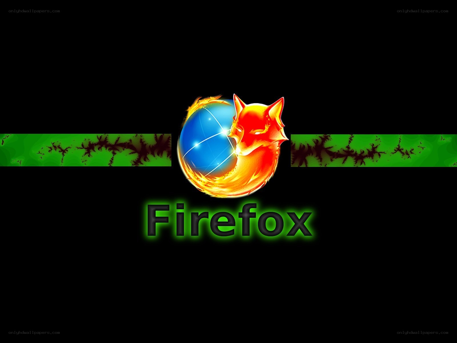 Firefox logo with green accents