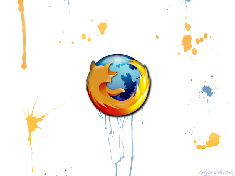 Firefox logo with paint splatters
