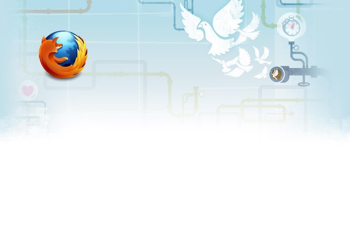 Firefox logo with peace symbols