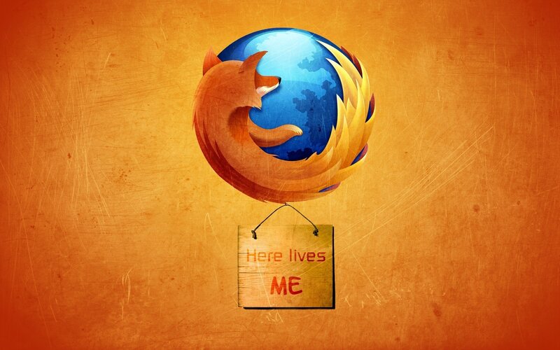 Firefox logo with sign