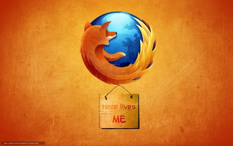 Firefox logo with sign