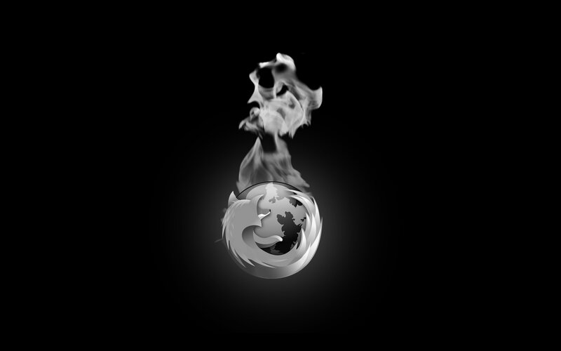 Firefox Logo with Smoke — Black