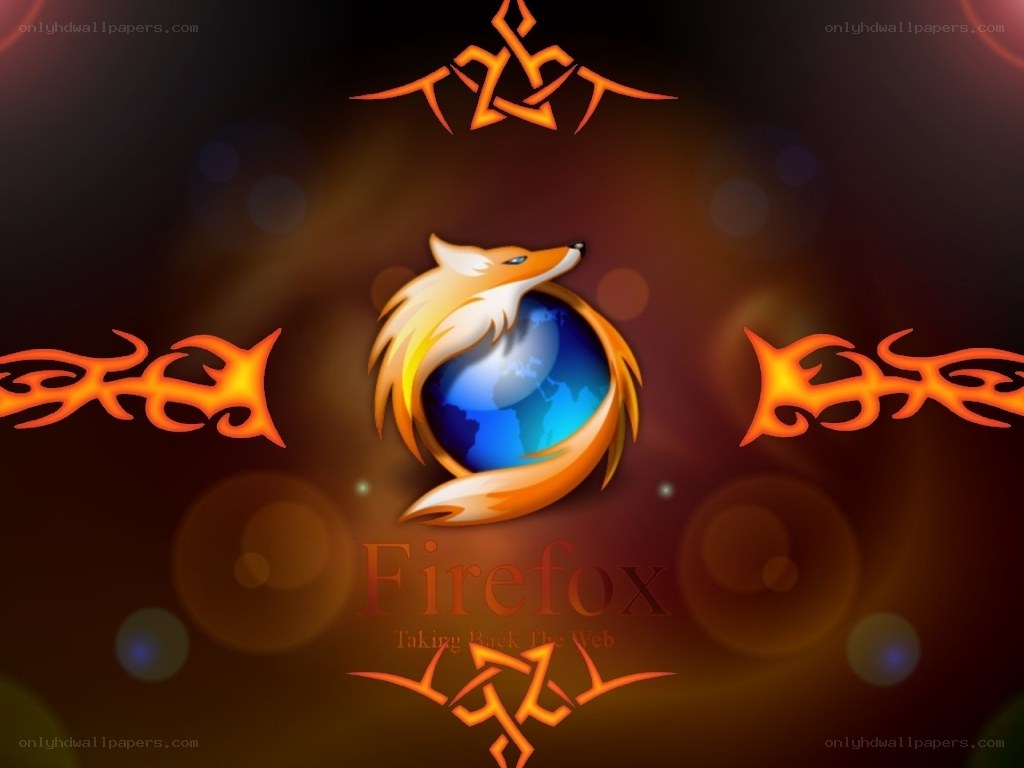 Firefox logo with tribal design