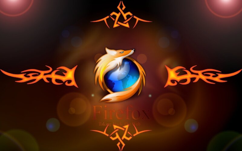 Firefox logo with tribal design