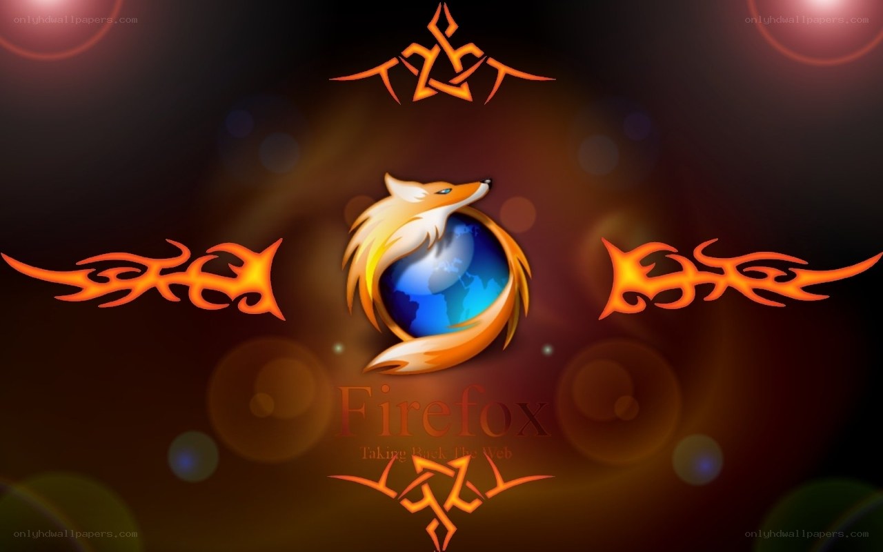 Firefox logo with tribal design