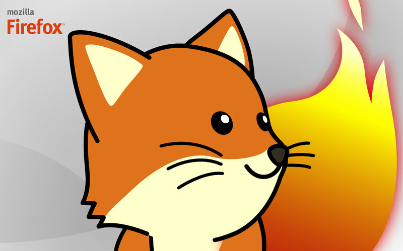 Firefox mascot with flame