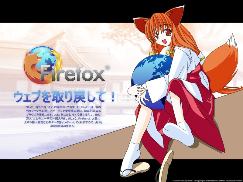 Firefox mascot with globe