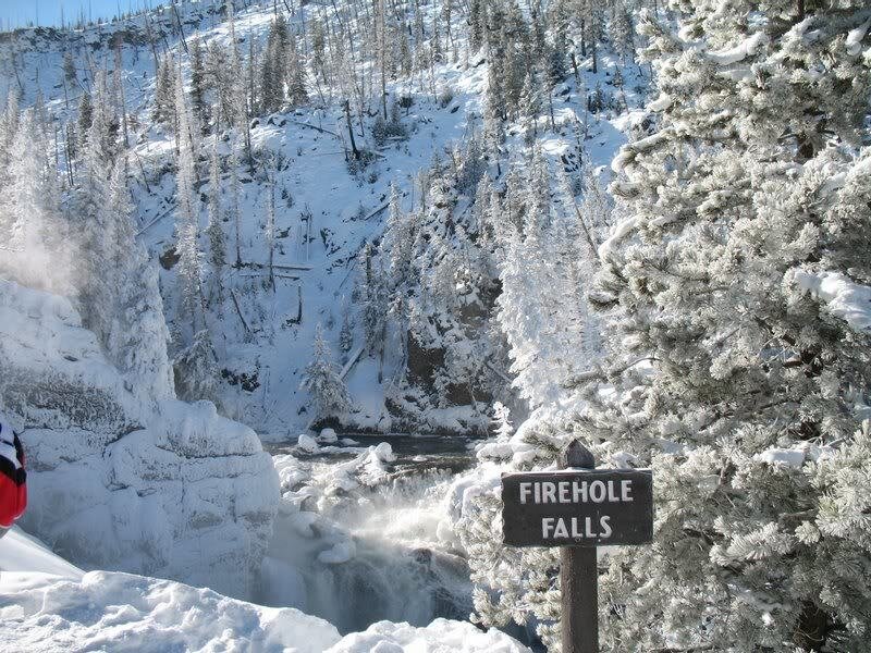Firehole Falls in Winter