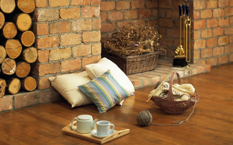 Fireplace Corner with Pillows