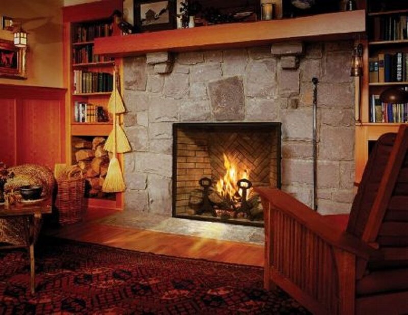 Fireplace in Living Room — Brown, Cozy