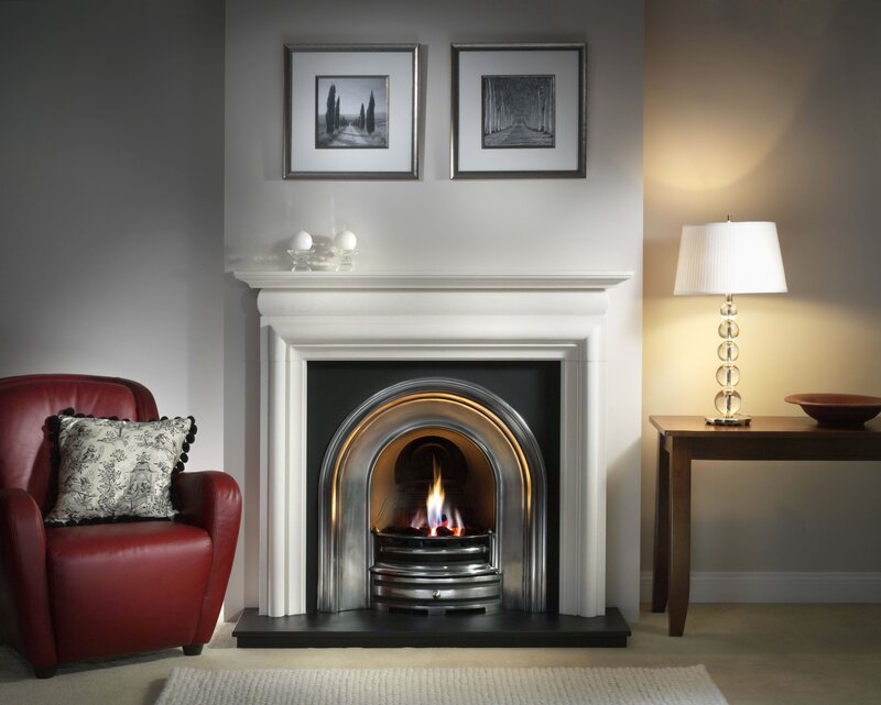 Fireplace in Living Room — White