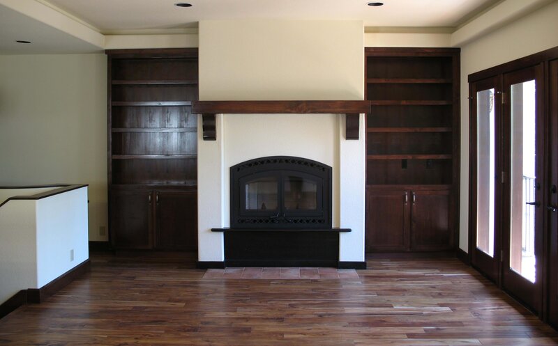 Fireplace with Built-in Shelves