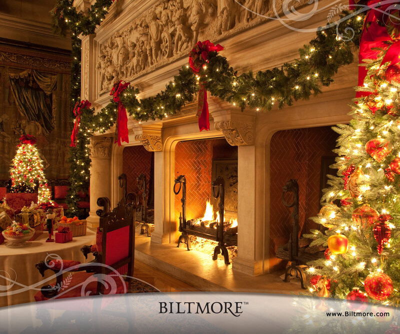 Fireplace with Christmas Decorations