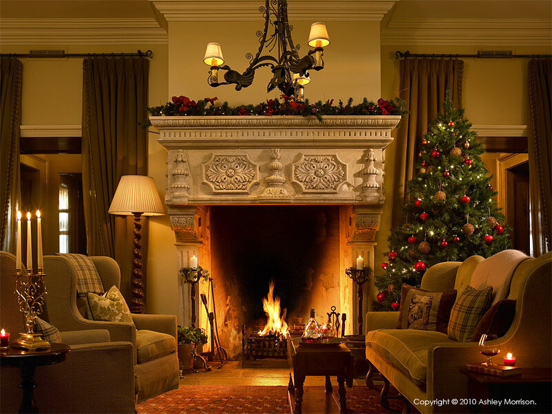 Fireplace with Christmas Tree