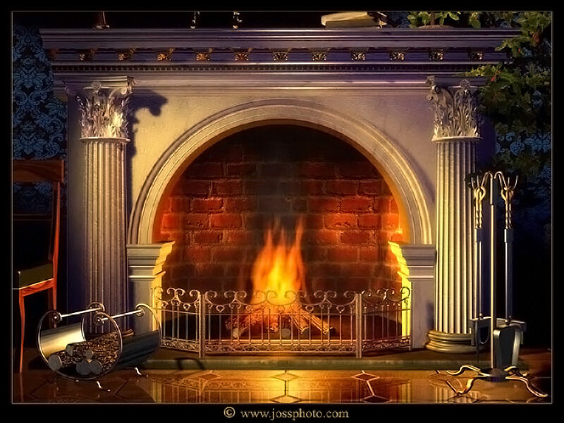 fireplace with classical mantel