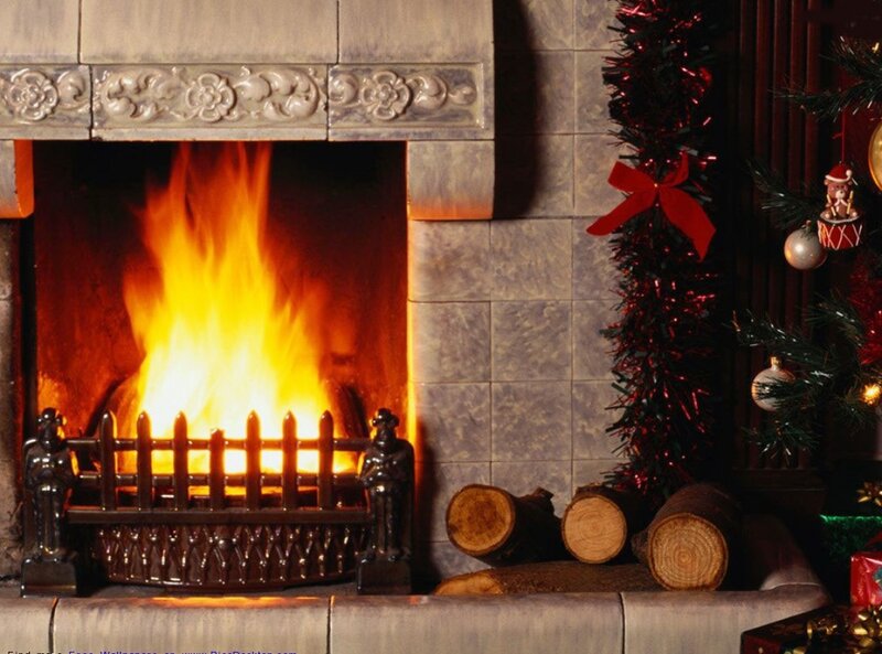 Fireplace with Logs — Orange, Cozy