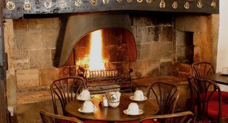 Fireplace with Table