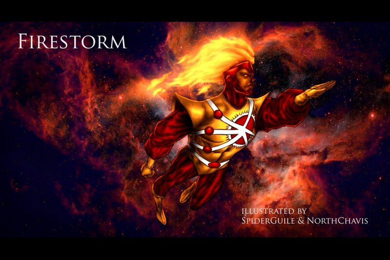 Firestorm superhero illustration