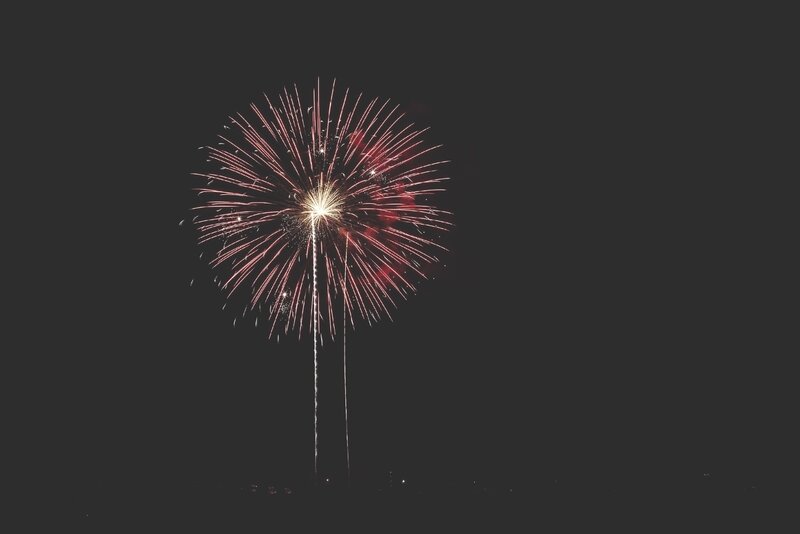 Firework Explosion — Black, Dramatic, Night, Photograph, Sky