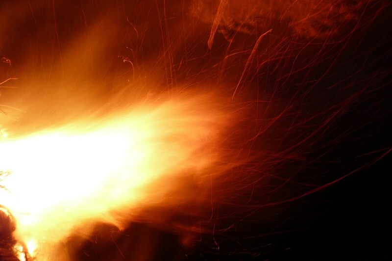 Firework Explosion — Orange, Dramatic, Night, Photograph