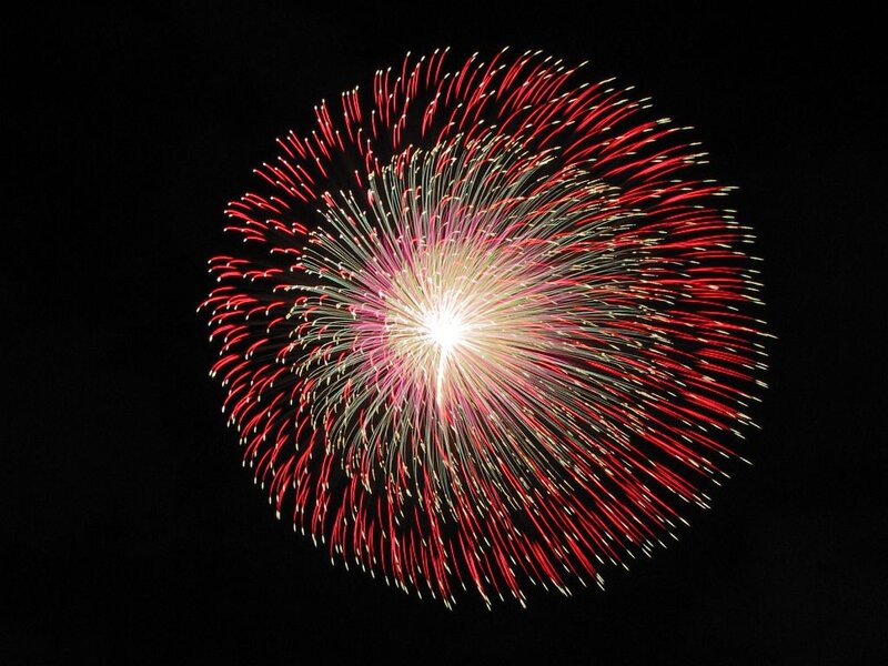 Firework Explosion — Red, Dramatic, Night, Photograph, Sky, Light