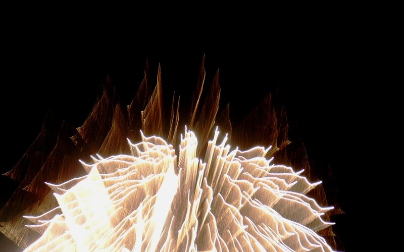 Firework Explosion — White, Dramatic, Night, Photograph, Night Sky, Light Trails